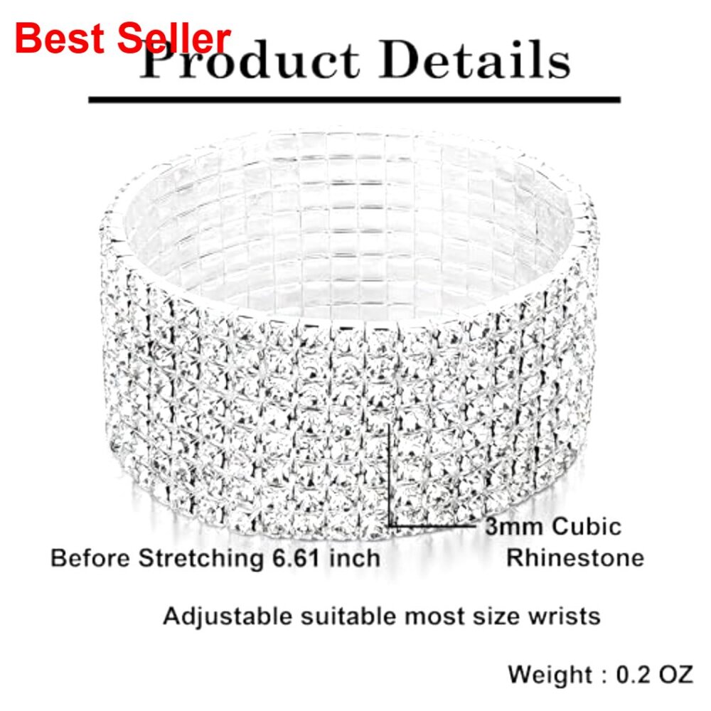 Sparkle Rhinestone Stackable Stretch Bracelets 92… - image 2